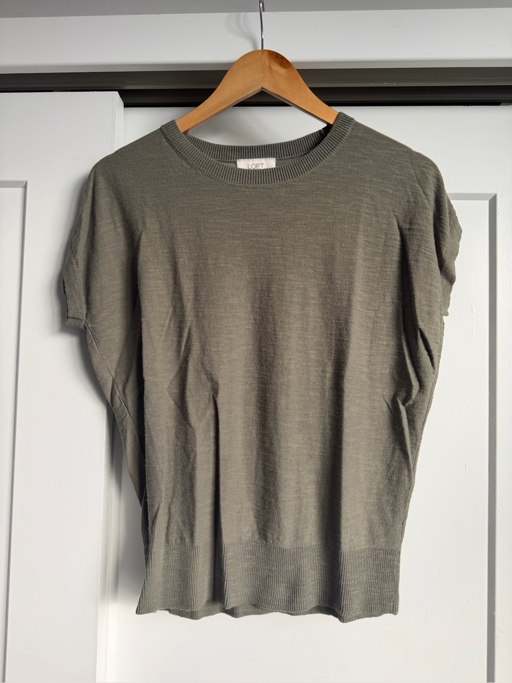 LOFT Olive Green Short Sleeve Sweater